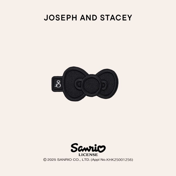 韓國 JOSEPH AND STACEY - Lucky Hello Kitty Ribbon Embroidery Wappen Black