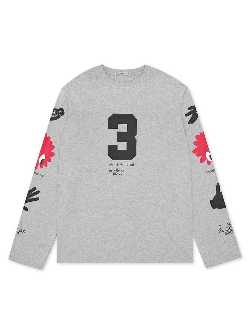 Mardi Mercredi - UNISEX TSHIRT LONG SLEEVE LOGOS_GREY