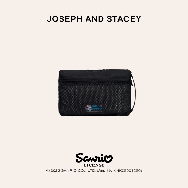 韓國 JOSEPH AND STACEY - Mesh Pouch Small Hello Kitty Black