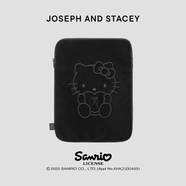 韓國 JOSEPH AND STACEY - Haze Tablet Pouch 13 Inch Hello Kitty Black
