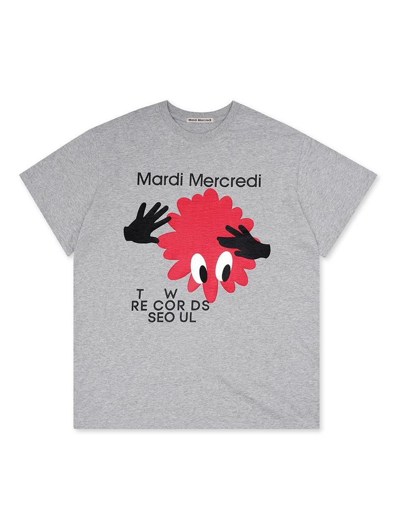 Mardi Mercredi - UNISEX TSHIRT BIG FLOWER MAN_GREY 