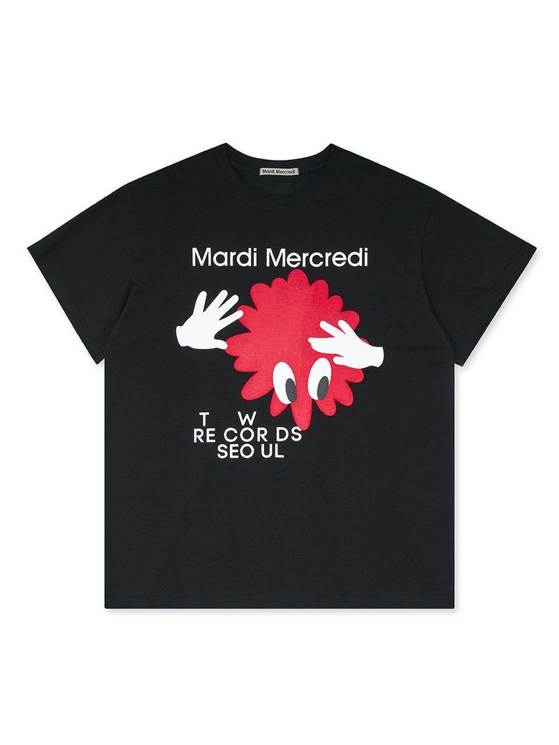 Mardi Mercredi - UNISEX TSHIRT BIG FLOWER MAN_BLACK 