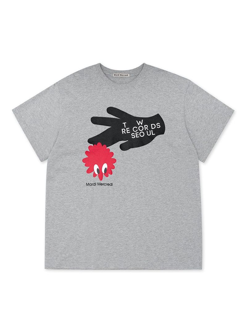 Mardi Mercredi - UNISEX TSHIRT TURNTABLE LOGO_GREY 