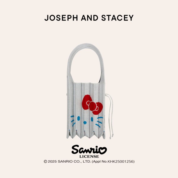 韓國 JOSEPH AND STACEY - Lucky Pleats Knit Small Starry Hello Kitty Pearl Gray
