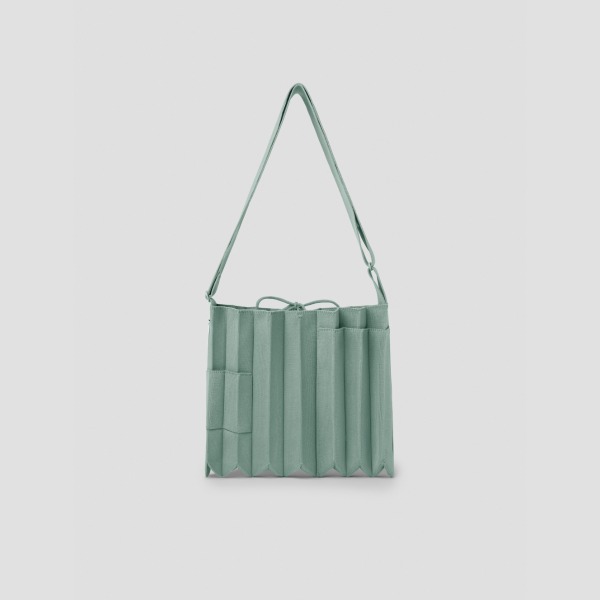 韓國 JOSEPH AND STACEY - Lucky Pleats Knit Pocket Cross Basil