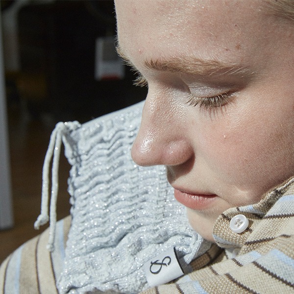 韓國 JOSEPH AND STACEY - Blow Flow Knit Pouch Small Starry Pearl Gray
