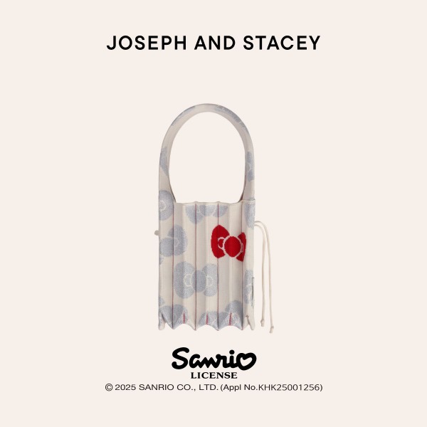 韓國 JOSEPH AND STACEY - Lucky Pleats Knit Small Leopard Hello Kitty Cherry Cream