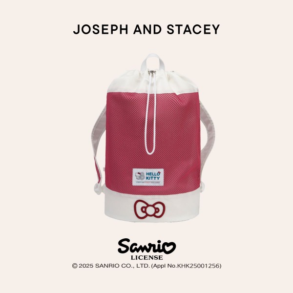 韓國 JOSEPH AND STACEY - Mesh Backpack Hello Kitty Red White