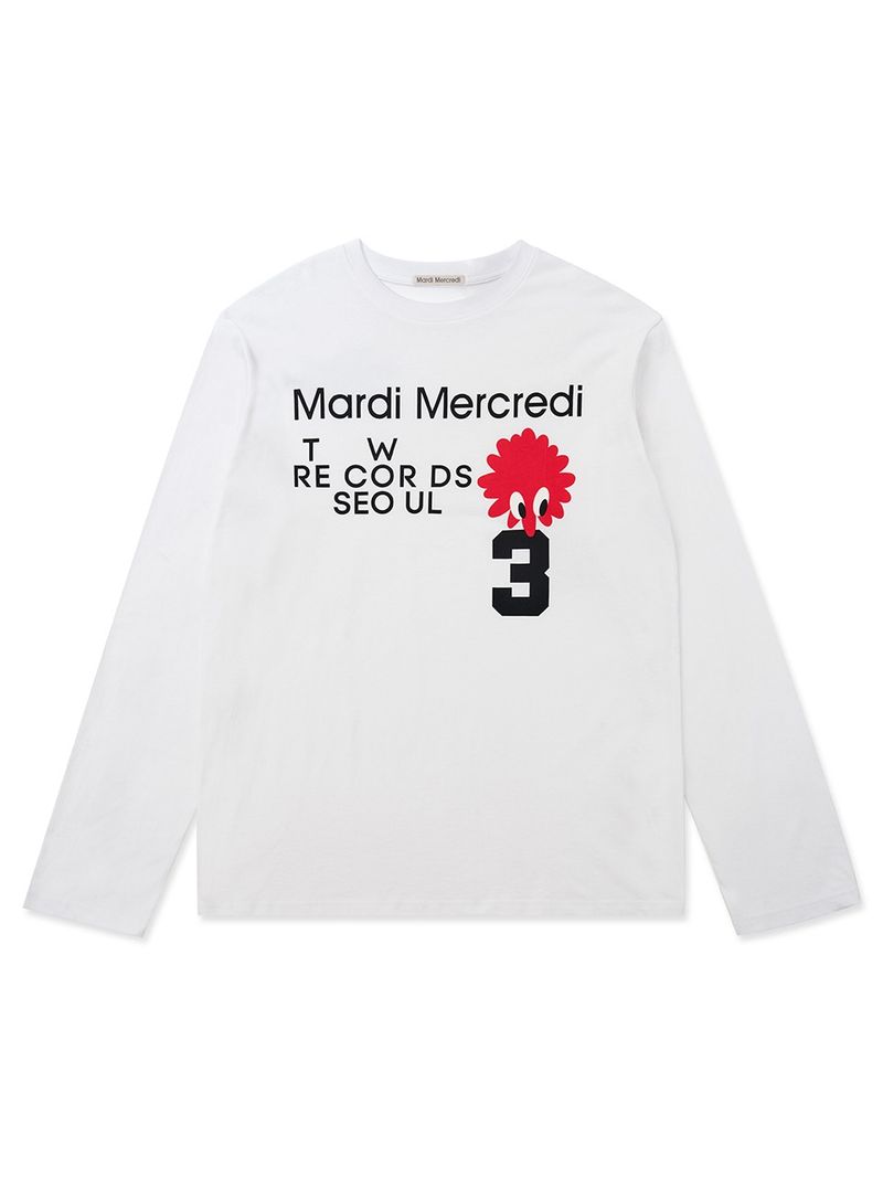 Mardi Mercredi - UNISEX TSHIRT LONG SLEEVE NO3. FLOWER MAN_WHITE 