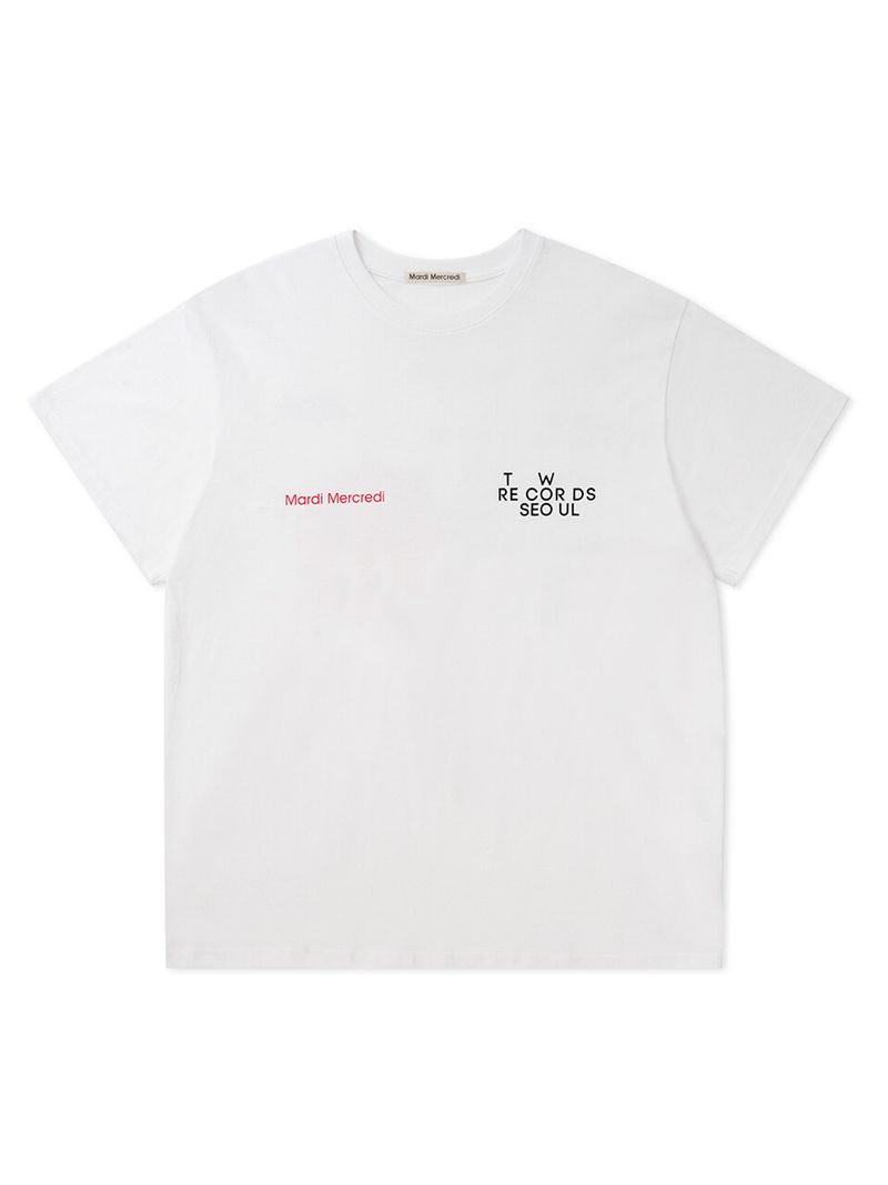 Mardi Mercredi - UNISEX TSHIRT MARDI MERCREDI  TW RECORDS_WHITE 