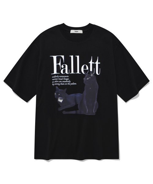 [韓國限時優惠] 韓國 FALLETT - Deux Nero Short Sleeve T-shirt Black 