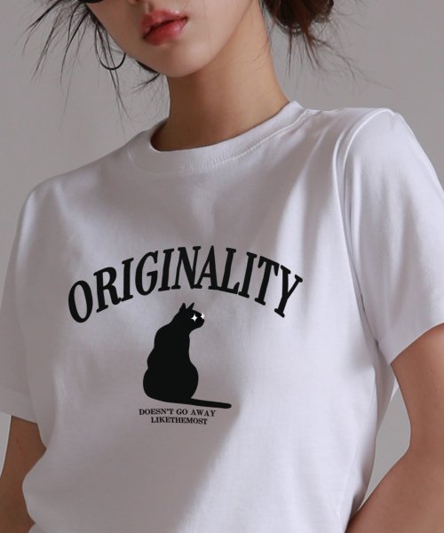 [韓國限時優惠] 韓國 LIKE THE MOST One Cat Women Regular Basic T-shirt 