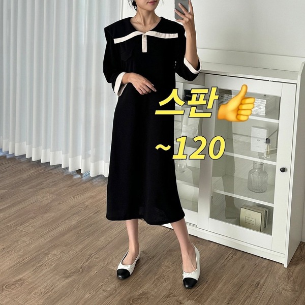 bignus - 스판최고:)세일러포켓 스판원피스120♡韓國加大碼女裝連身裙