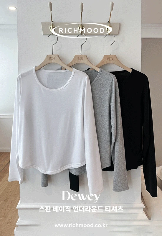 richmood - 듀이 basic under-round t (3color)♡韓國加大碼上衣
