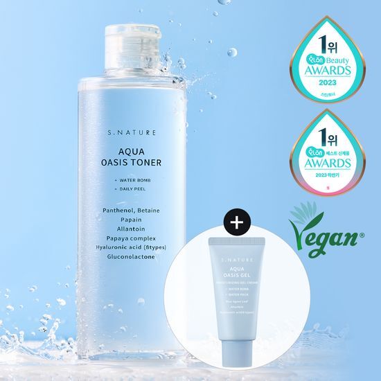 韓國 Olive Young 特別優惠套裝 - S.Nature Aqua Oasis Toner 水綠洲爽膚水 300ml (+啫哩霜 30ml)