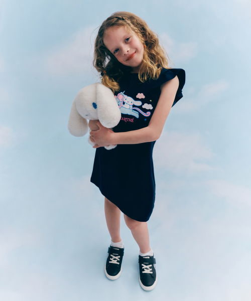 韓國 MARITHE FRANCOIS GIRBAUD KIDS - CINNAMOROLL FRILL ONEPIECE navy 