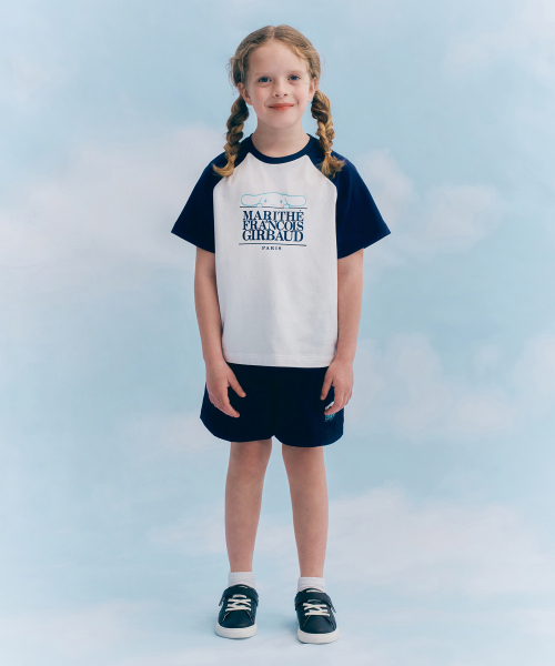 韓國 MARITHE FRANCOIS GIRBAUD KIDS - CINNAMOROLL NYLON SHORTS navy 