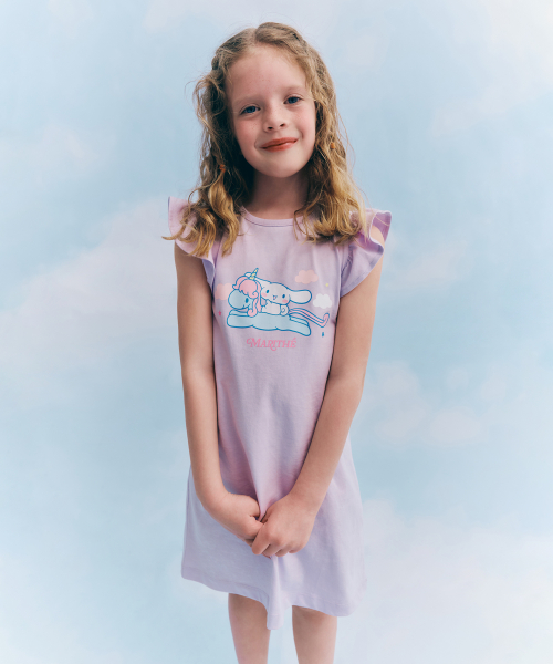 韓國 MARITHE FRANCOIS GIRBAUD KIDS - CINNAMOROLL FRILL ONEPIECE lavender