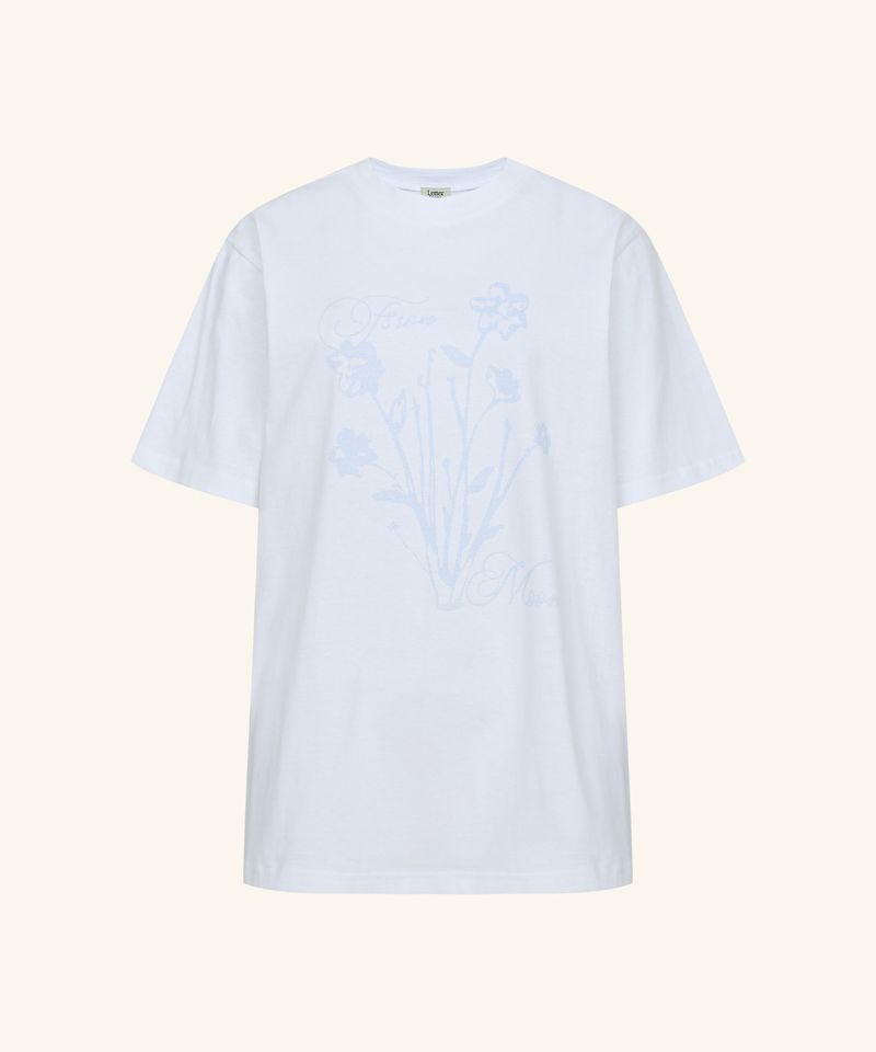 韓國 LETTER FROM MOON - Dot Flower Overfit T-Shirt ( White )