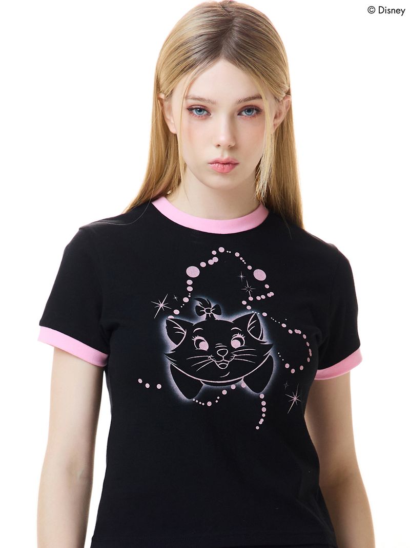 韓國 LUVISTRUE - [MARIE] FACE TEE(BLACK)
