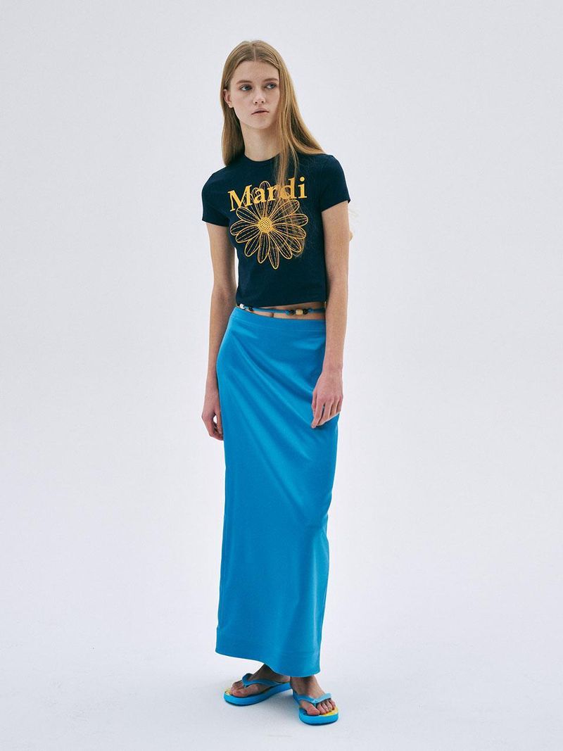 Mardi Mercredi - MAXI NATURAL STONE SKIRT_BLUE 