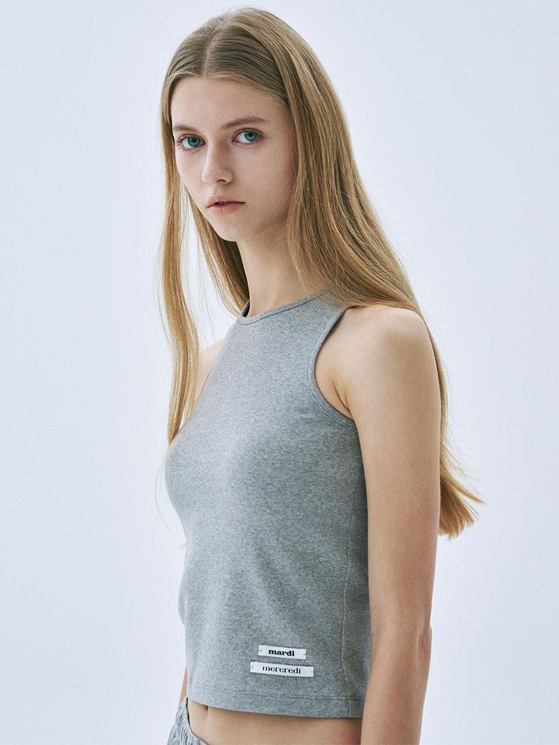 Mardi Mercredi - BASIC TANK DOUBLE LABEL_GREY 