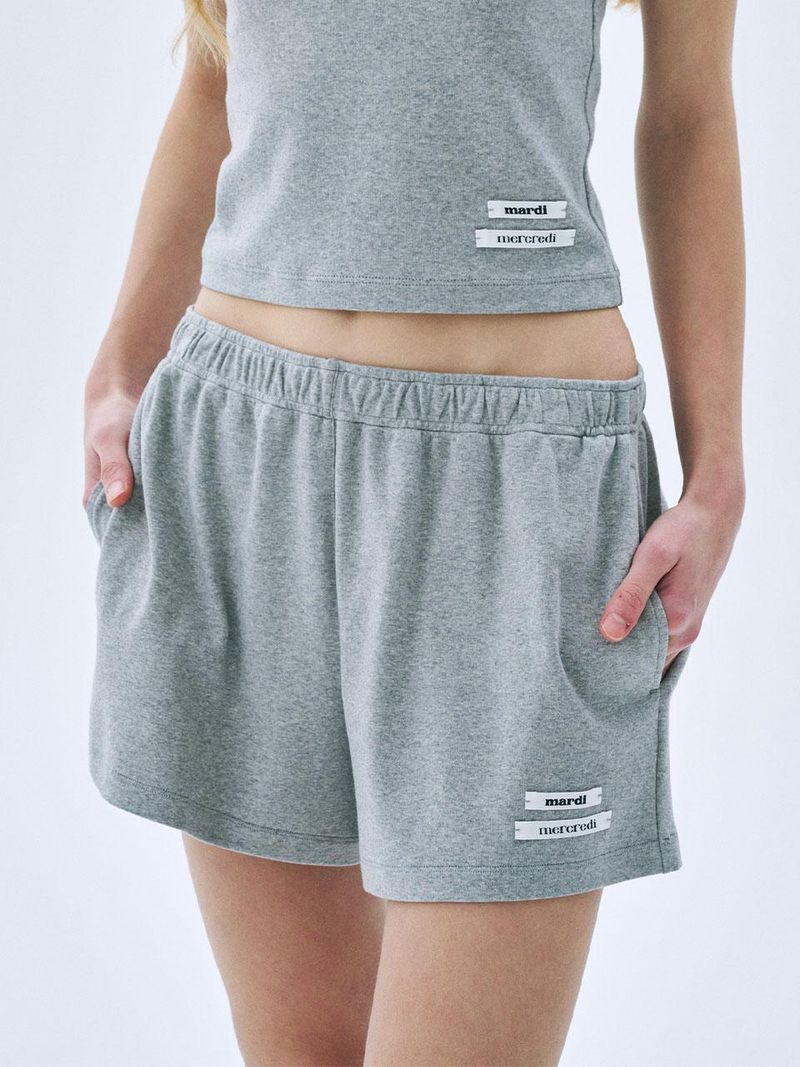 Mardi Mercredi - MINI SHORTS DOUBLE LABEL_GREY 