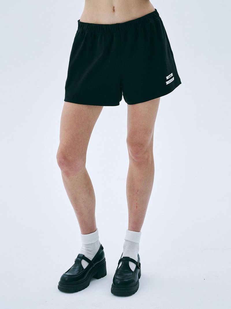Mardi Mercredi - MINI SHORTS DOUBLE LABEL_BLACK