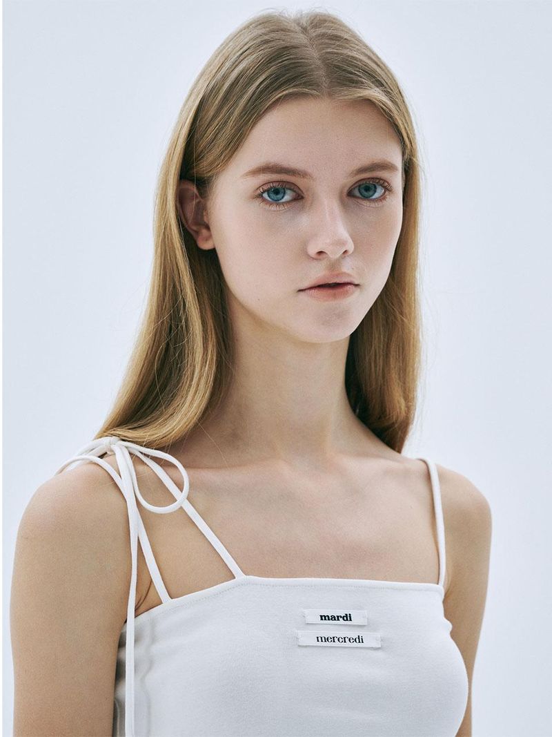 Mardi Mercredi - SLEEVELESS DOUBLE LABEL RIBBON DETAIL_IVORY