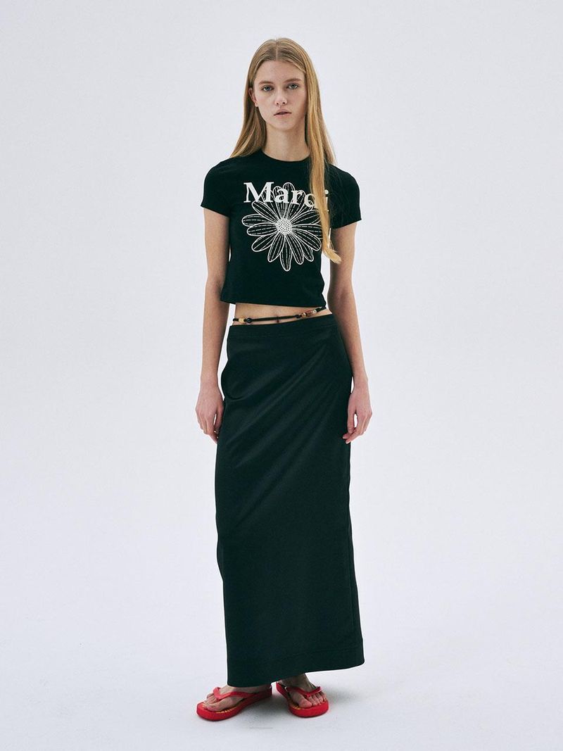 Mardi Mercredi - MAXI NATURAL STONE SKIRT_BLACK 