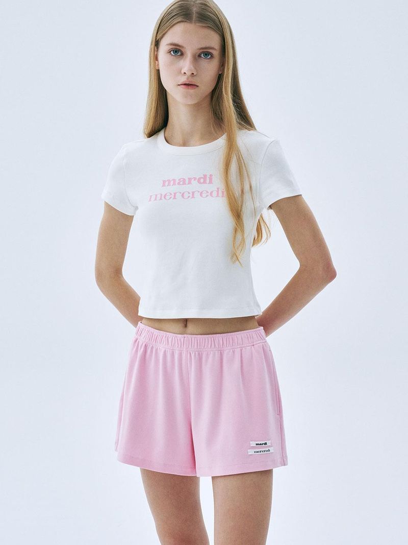 Mardi Mercredi - MINI SHORTS DOUBLE LABEL_PINK