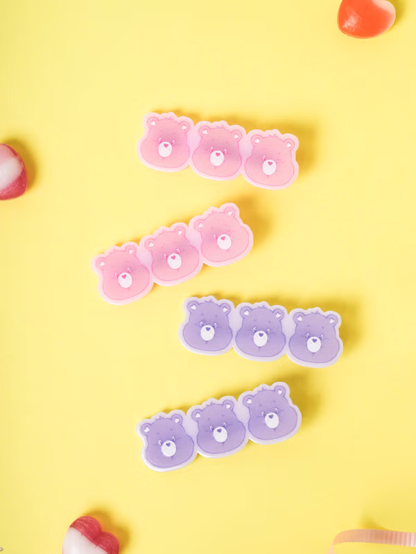 韓國 DAISO - 護理熊髮夾2件♡CARE BEAR