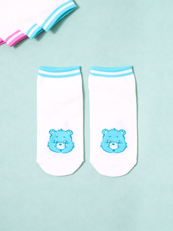 韓國 DAISO - 護理熊藍色運動襪♡CARE BEAR