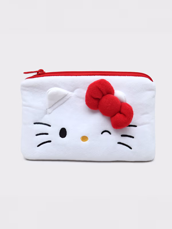 韓國 DAISO - Hello Kitty扁平毛絨袋♡HELLO KITTY