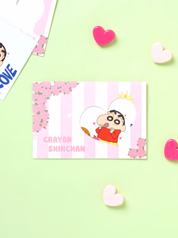 韓國 DAISO - 小新藏貓遊戲明信片套裝♡小新 | SHINCHAN