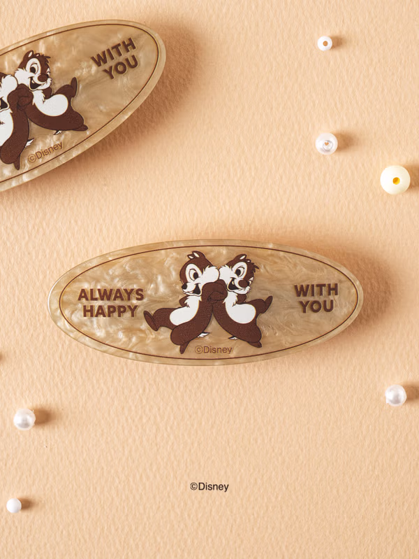 韓國 DAISO - 迪士尼奇奇與蒂蒂珍珠自動髮夾♡迪士尼 | DISNEY