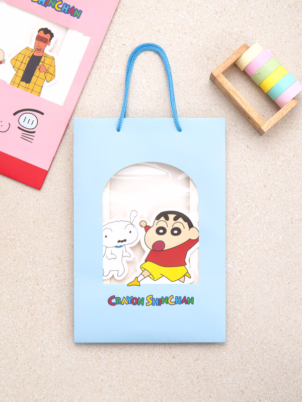 韓國 DAISO - 小新透明窗禮物購物袋♡小新 | SHINCHAN