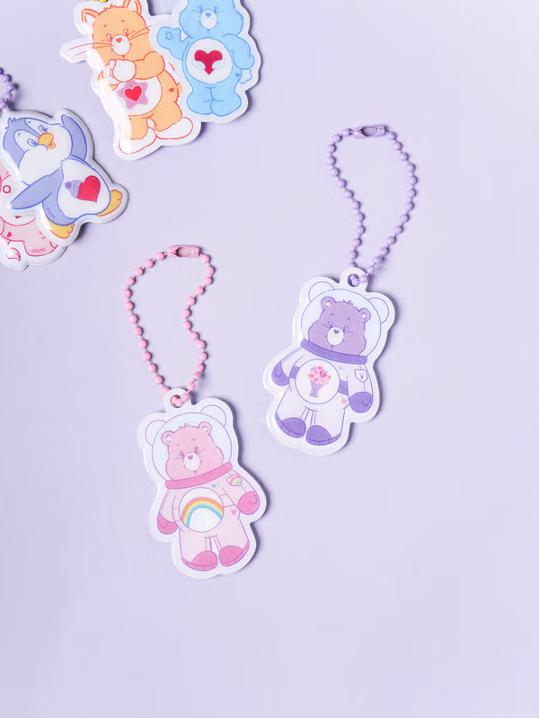 韓國 DAISO - 護心熊 軟軟鑰匙圈 2件裝♡CARE BEAR