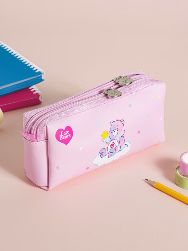 韓國 DAISO - 護心熊 雙向拉鏈筆袋♡CARE BEAR