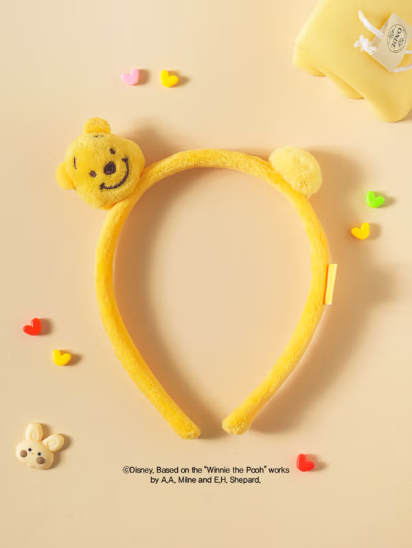 韓國 DAISO - 迪士尼小熊維尼毛絨頭帶♡迪士尼 | DISNEY