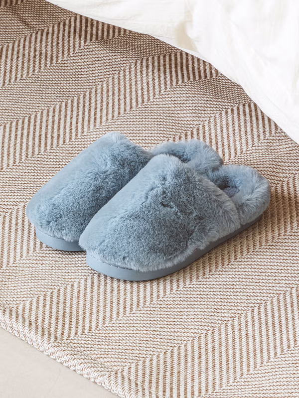 韓國 DAISO - 藍色柔軟居家拖鞋♡鞋子