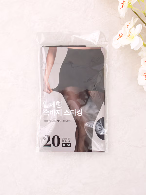 韓國 DAISO - 內褲絲襪20D黑色♡襪子