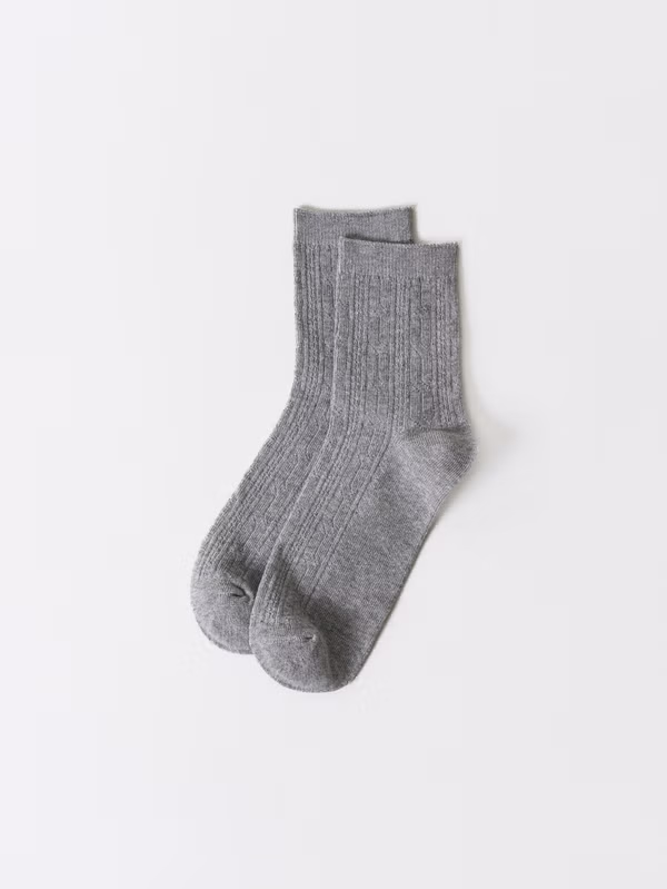 韓國 DAISO - 粉色中筒襪_顏色A♡襪子