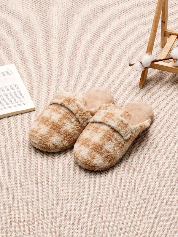 韓國 DAISO - 格子圖案居家拖鞋♡鞋子