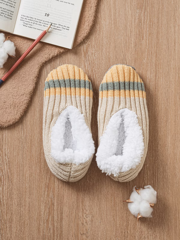 韓國 DAISO - 拼色針織室內拖鞋♡鞋子