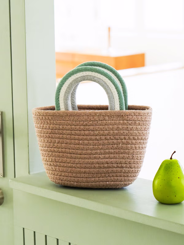 韓國 DAISO - 手提袋 綠棕色♡包包