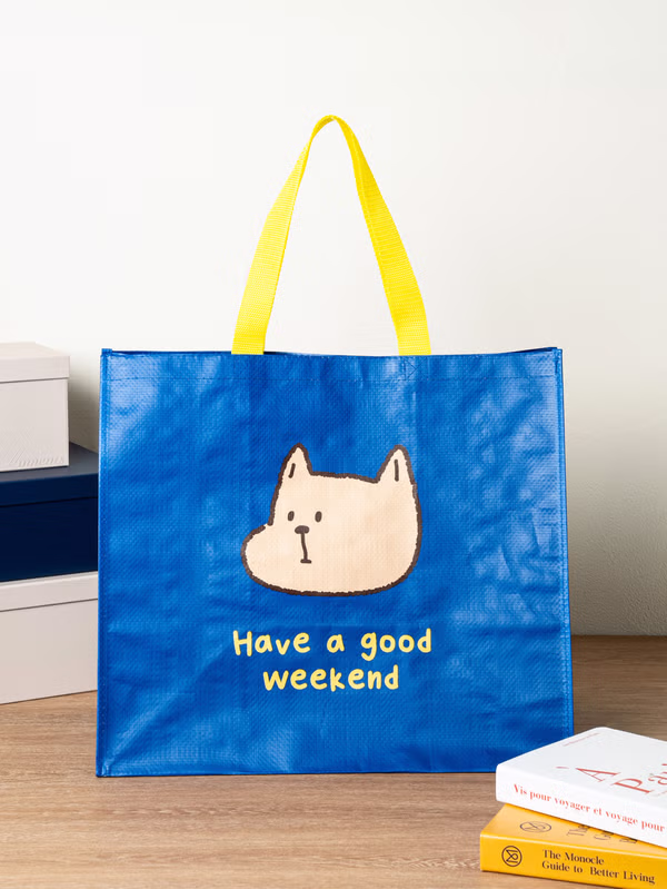 韓國 DAISO - 開放式 塑料袋 藍色♡包包