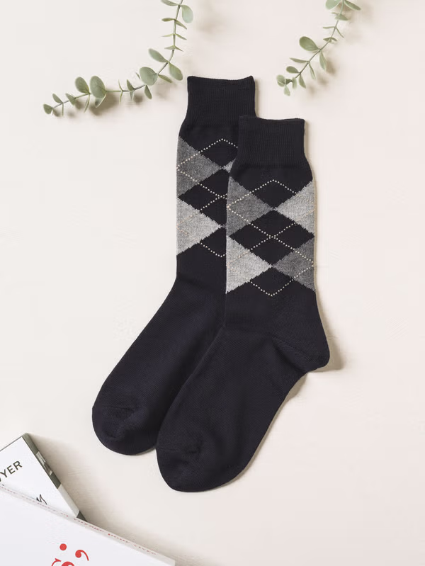 韓國 DAISO - 男士圖案長襪♡襪子