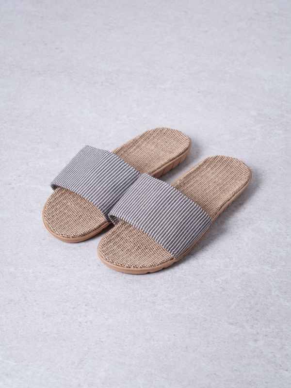 韓國 DAISO - 條紋麻布拖鞋♡鞋子