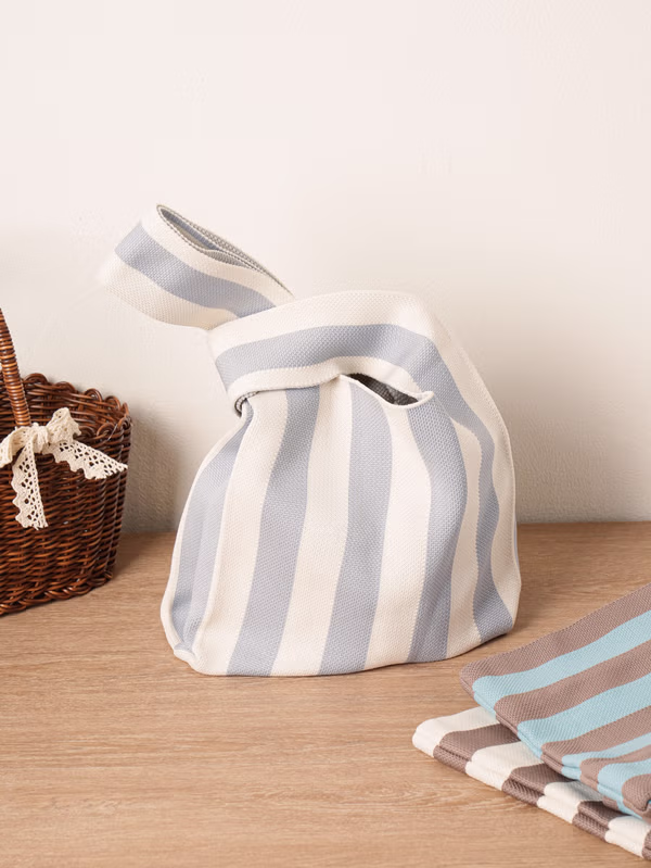 韓國 DAISO - 條紋針織袋♡包包